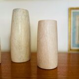 Trio of soliflores in rough cut stone