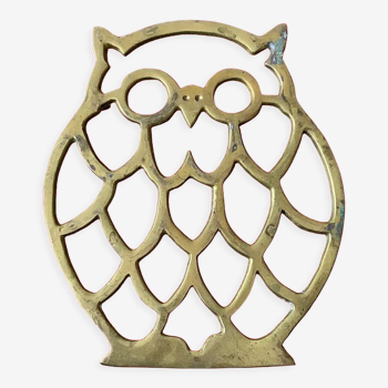 Owl brass coaster