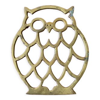 Owl brass coaster