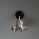Antique wall light in gray and gold painted glass - brass socket
