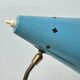 Vintage baby blue desk lamp – metal and brass, 50s-60s