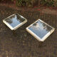 Hollywood regency Romeo Rega brass and chrome coffee tables