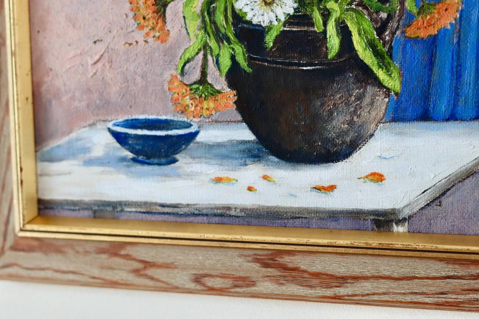 Oil on Swedish canvas, "Floral Pattern", M Boström Stare