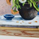 Oil on Swedish canvas, "Floral Pattern", M Boström Stare