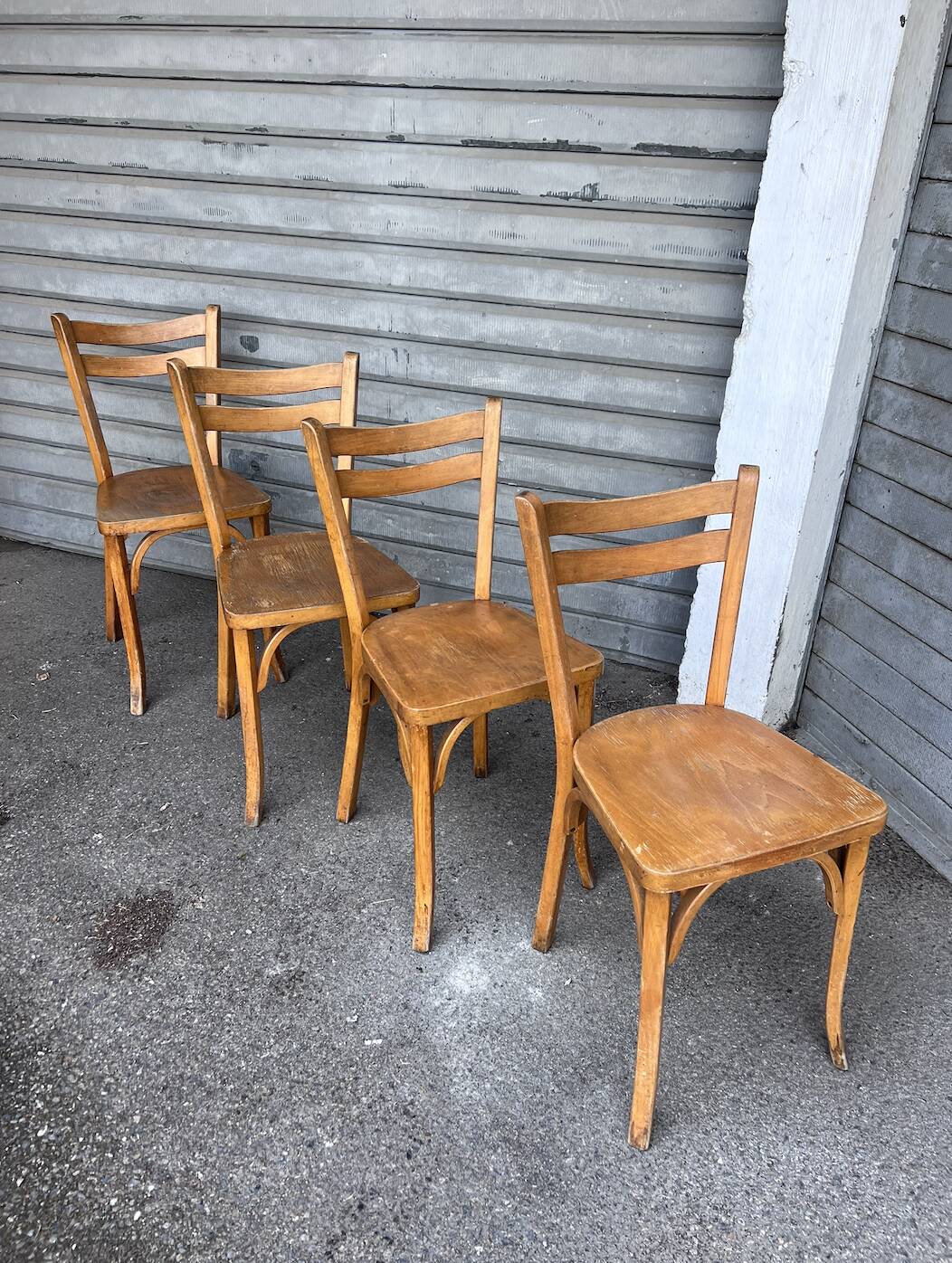(Lot) 4 Chaises Bistrot Baumann modèle 56