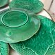 Set of 5 gien dessert plates in slurry leaf model 50s