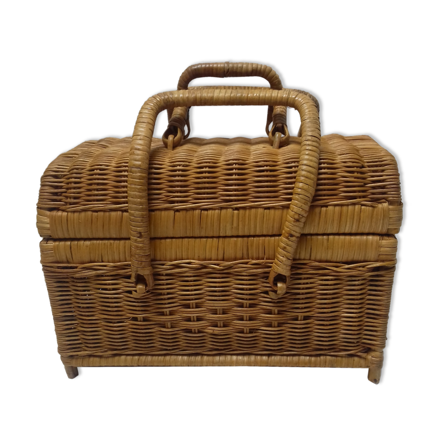Valisette en osier vintage