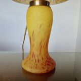 Mushroom lamp in yellow glass paste