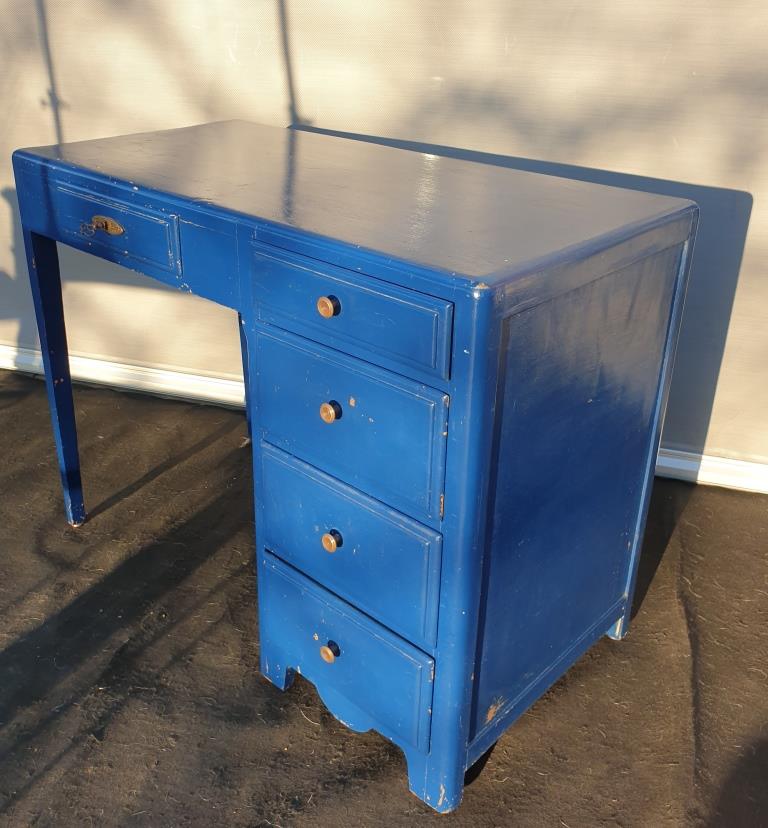 Art deco office blue roy 5 drawers