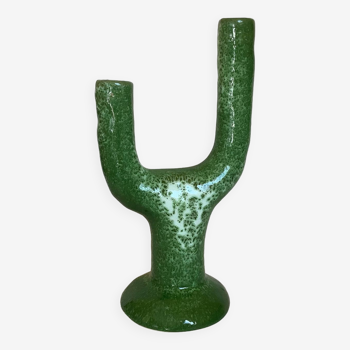 Handcrafted green cactus candle holders
