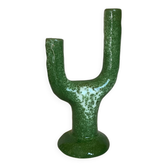 Handcrafted green cactus candle holders