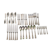 Silver metal art deco cutlery set J.Perrin