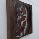 Painting and wall sculpture "Indian Jim" by F. Billion