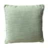 Green and white striped cushion