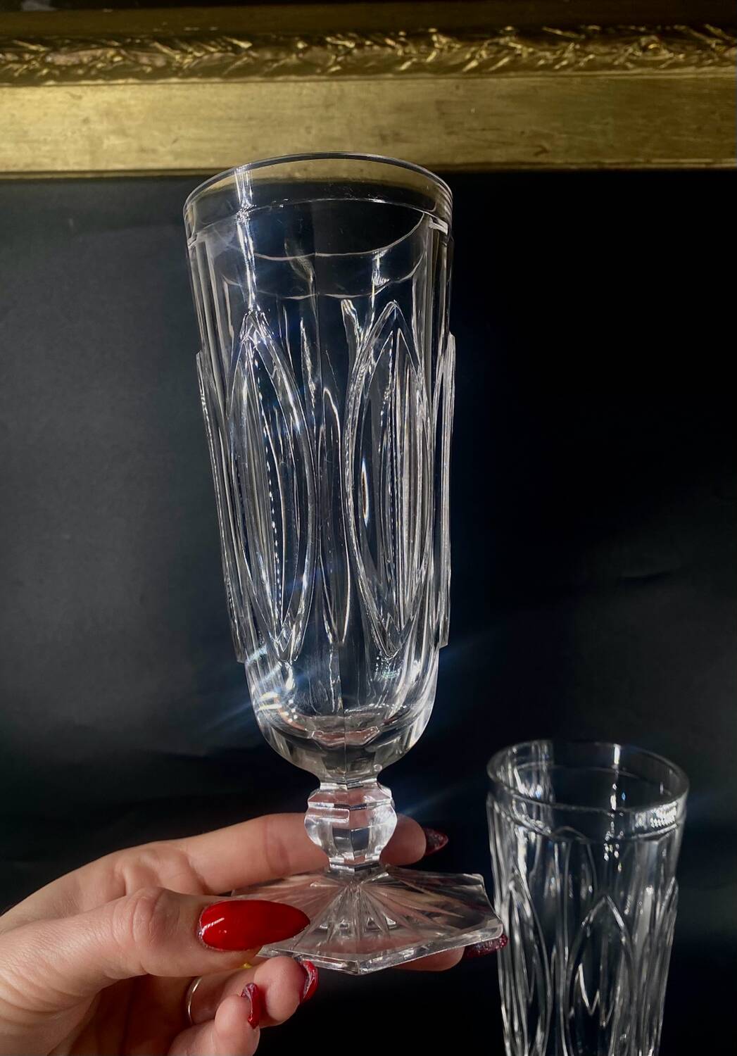 3 baccarat giant glasses 280ml m.à feuilles