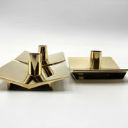 3 “Profile” candlesticks no. 70 in brass • Design Pierre Forssel for Skultuna Éditions • 1960