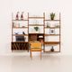 Preben Sorensen shelving unit with vinyl records cabinet for PS System, Randers, Denmark 1960s