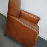 Fauteuil club cognac, années 1940