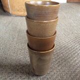 Series of 4 Digoin sandstone cups
