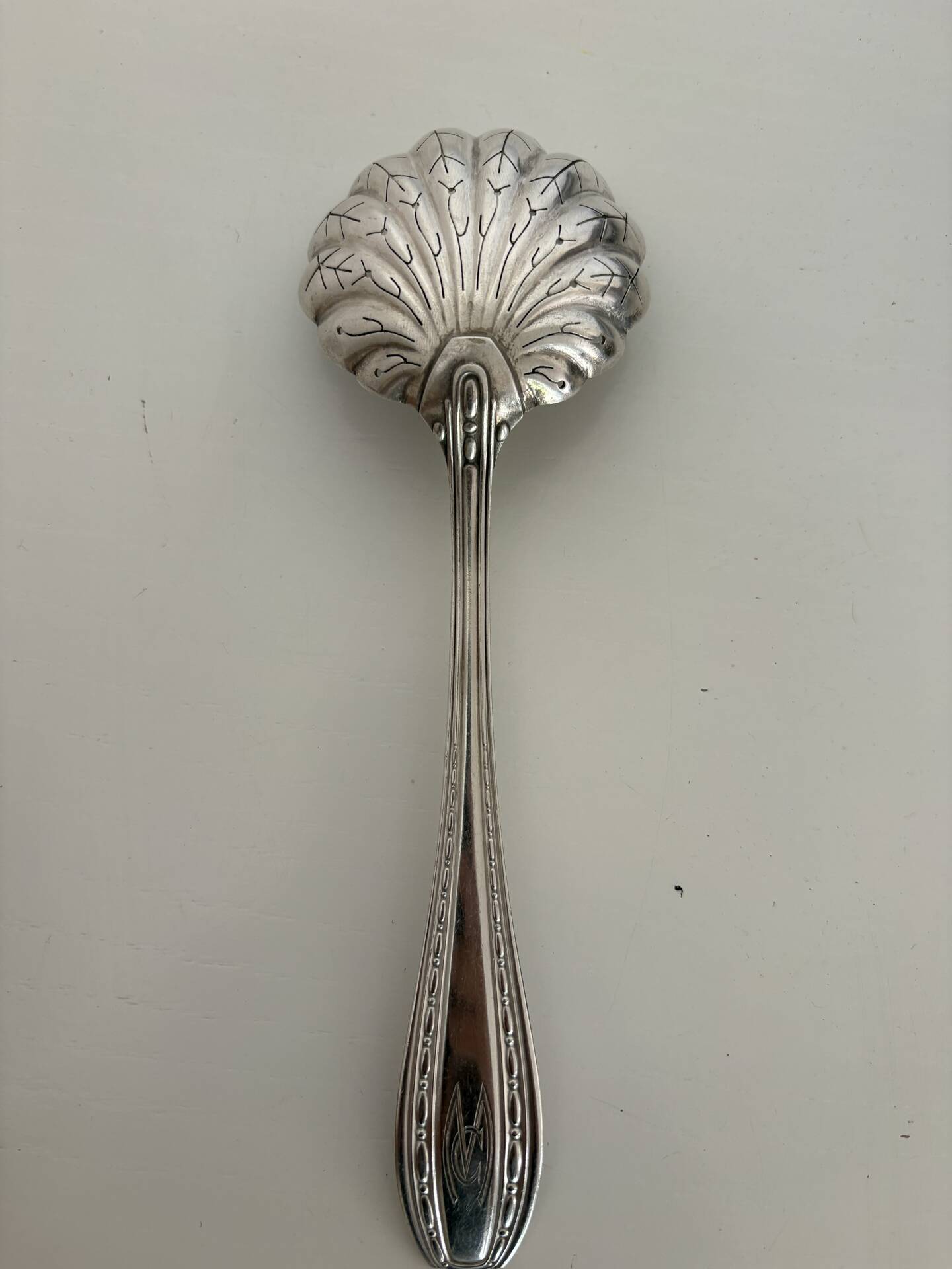 Large serving spoon / Ercuis spoon in silver-plated metal