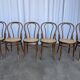 Set of 6 Bentwood Dining Chairs with Cane Seat / Bistro Thonet Style Chairs