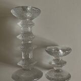 Pair of Festivo Timo Sarpaneva candlesticks 1972 for IIttala Finland
