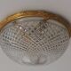 Bronze Cut Glass Ceiling Light: Mid-Century French Louis XVI Ceiling Lamp