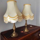 Paire de lampes classique en laiton de 1950