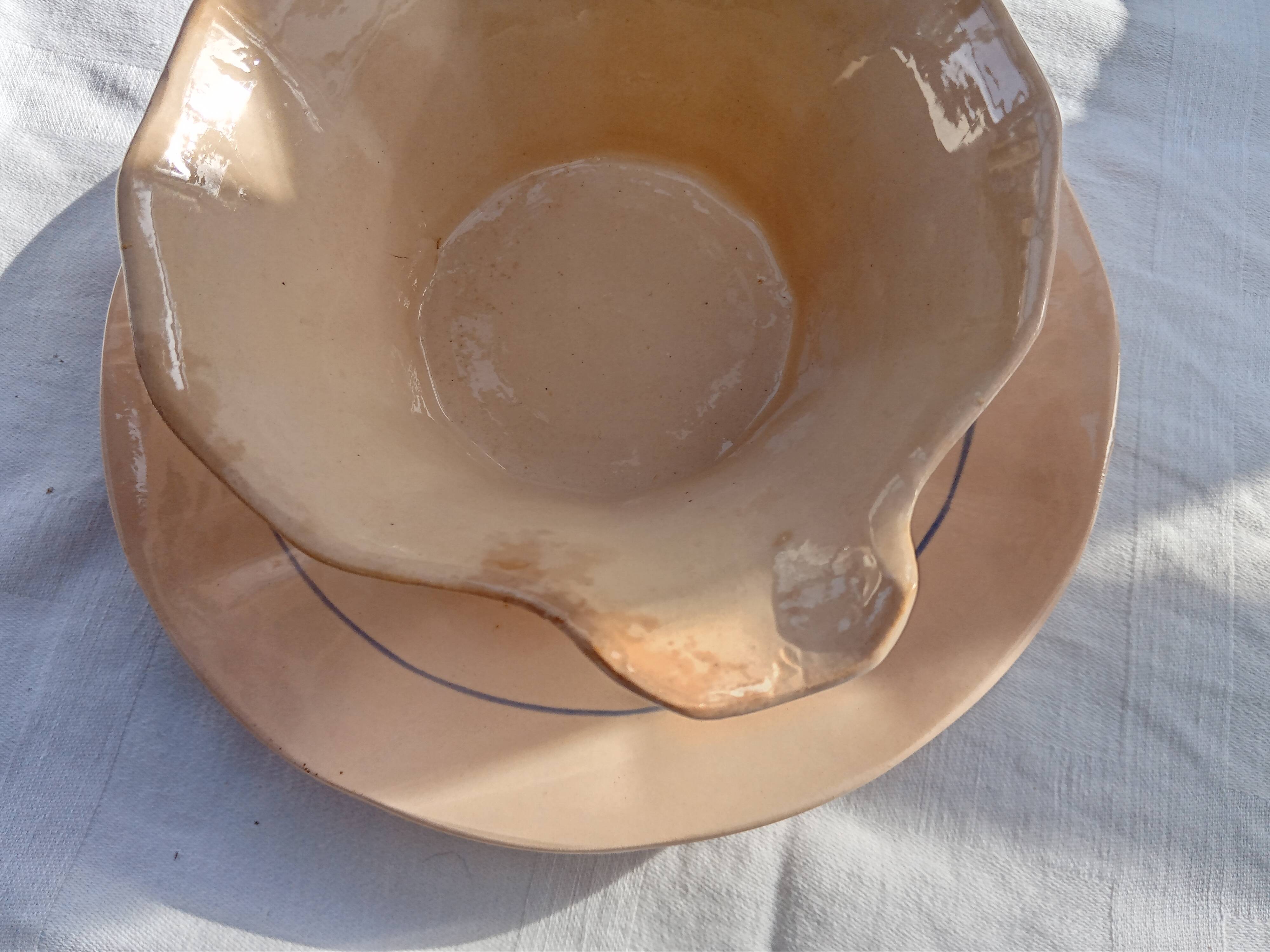 Ensemble de 3 plats et saucière Digoin