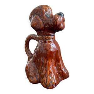 pichet en barbotine chien