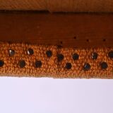 Pair of Scandinavian vinatge pine stools with woven seats