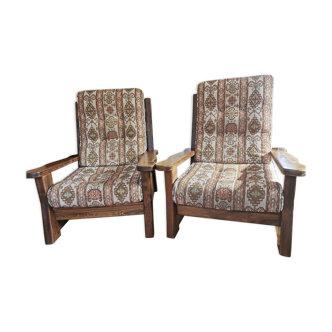 solid vintage elm armchairs