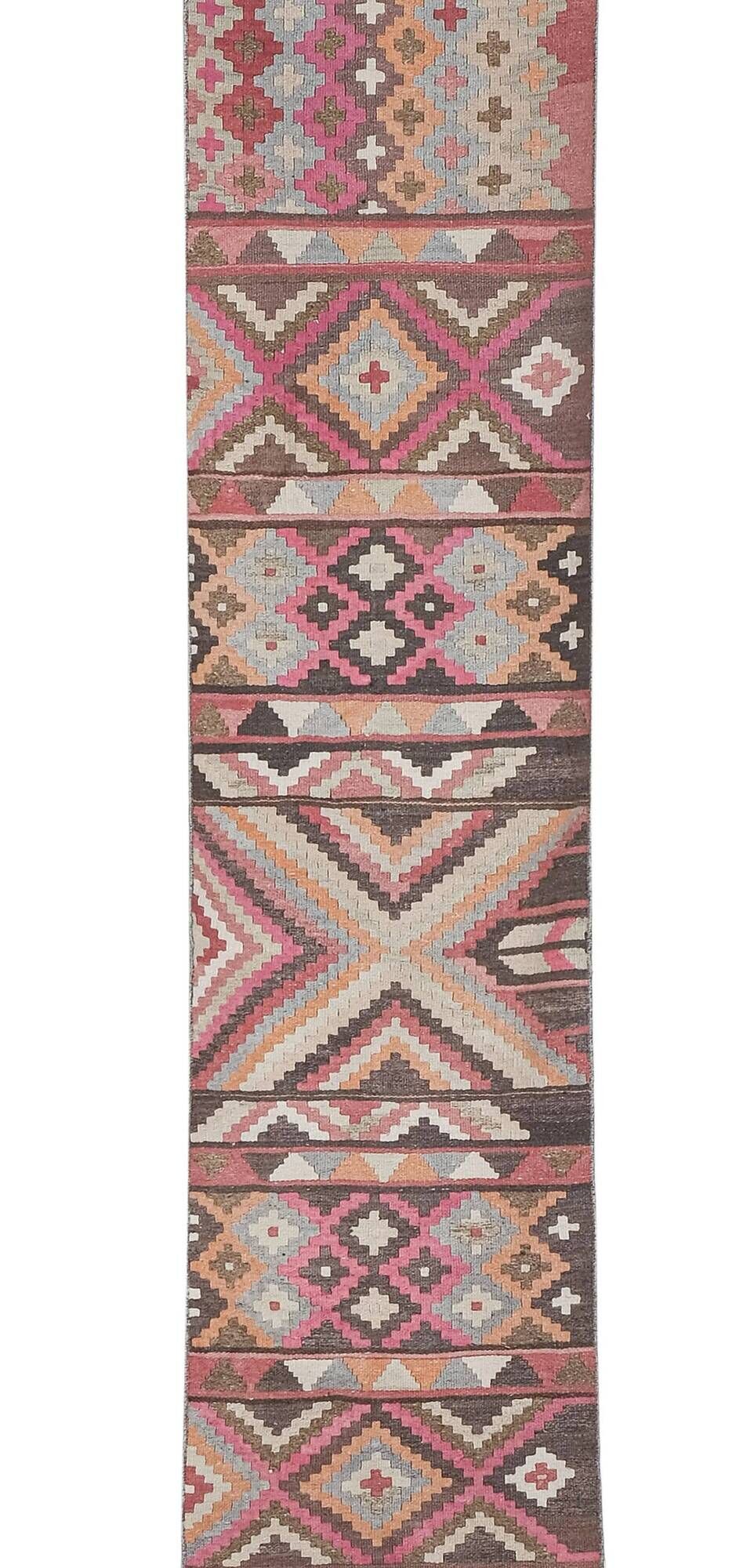 Vintage Turkish hallway rug 74x621 cm