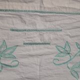Drap ancien lin coton broderie 268X207