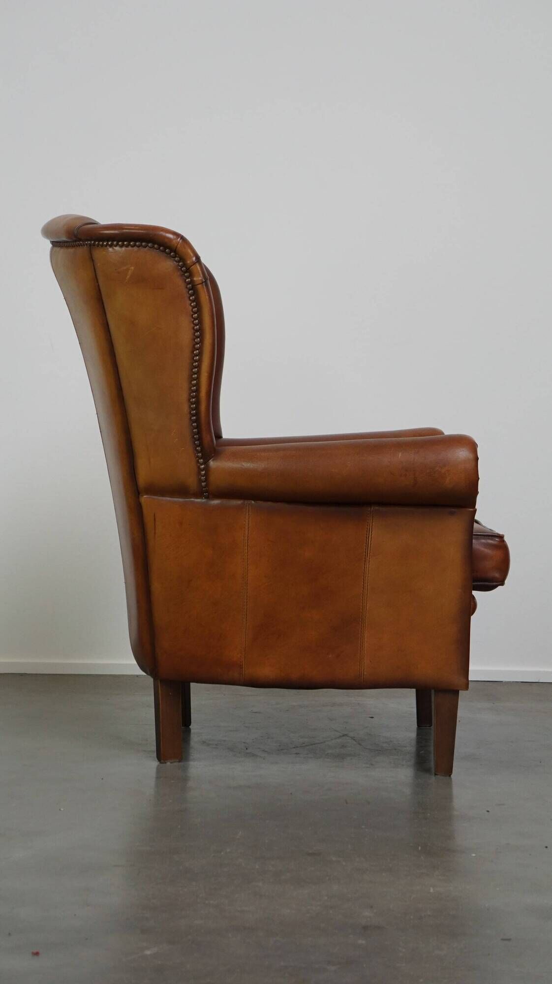 Beautiful classic sheepskin armchair with a beautiful appearance and a comfortable seat