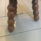 Tabouret tripode rond en bois vintage