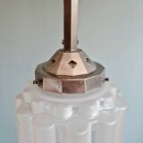 Art Deco Skyscraper suspension in frosted glass, 1930s