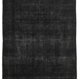 Hand-Knotted Oriental Overdyed 300 cm x 400 cm Black Wool Carpet