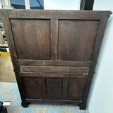 Pair of Gothic style cabinets in dark oak from the 19th century.