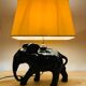 Black ceramic elephant lamp jungle style