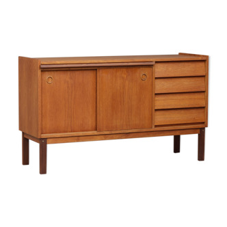 Small Danish teak sideboard with a pull out tray