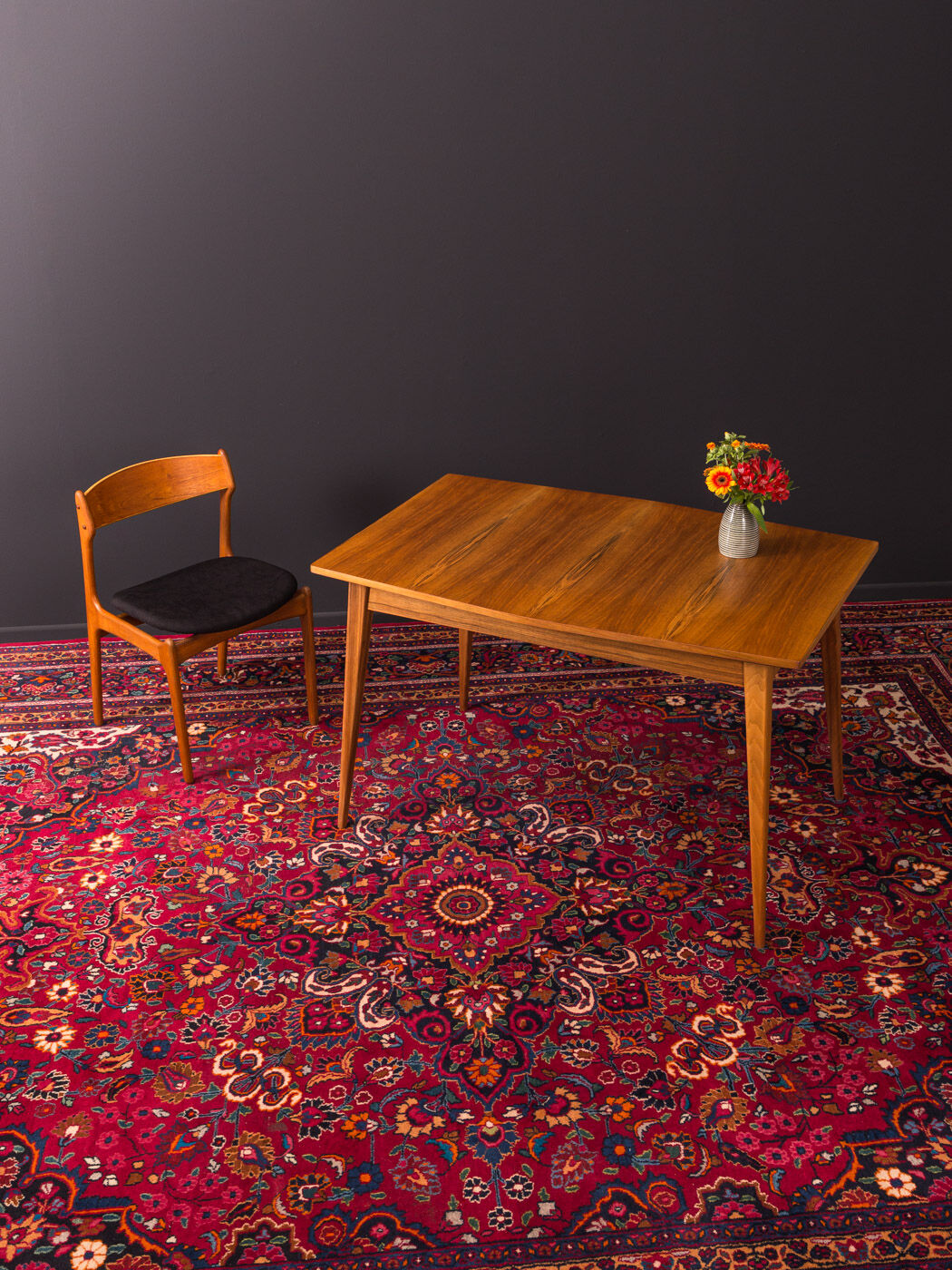Walnut dining table from the 1950s