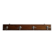Portemanteau mural, quatre patères vintage, en acier et bois, 90 cm