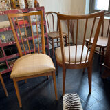 Suite de 4 chaises 1950
