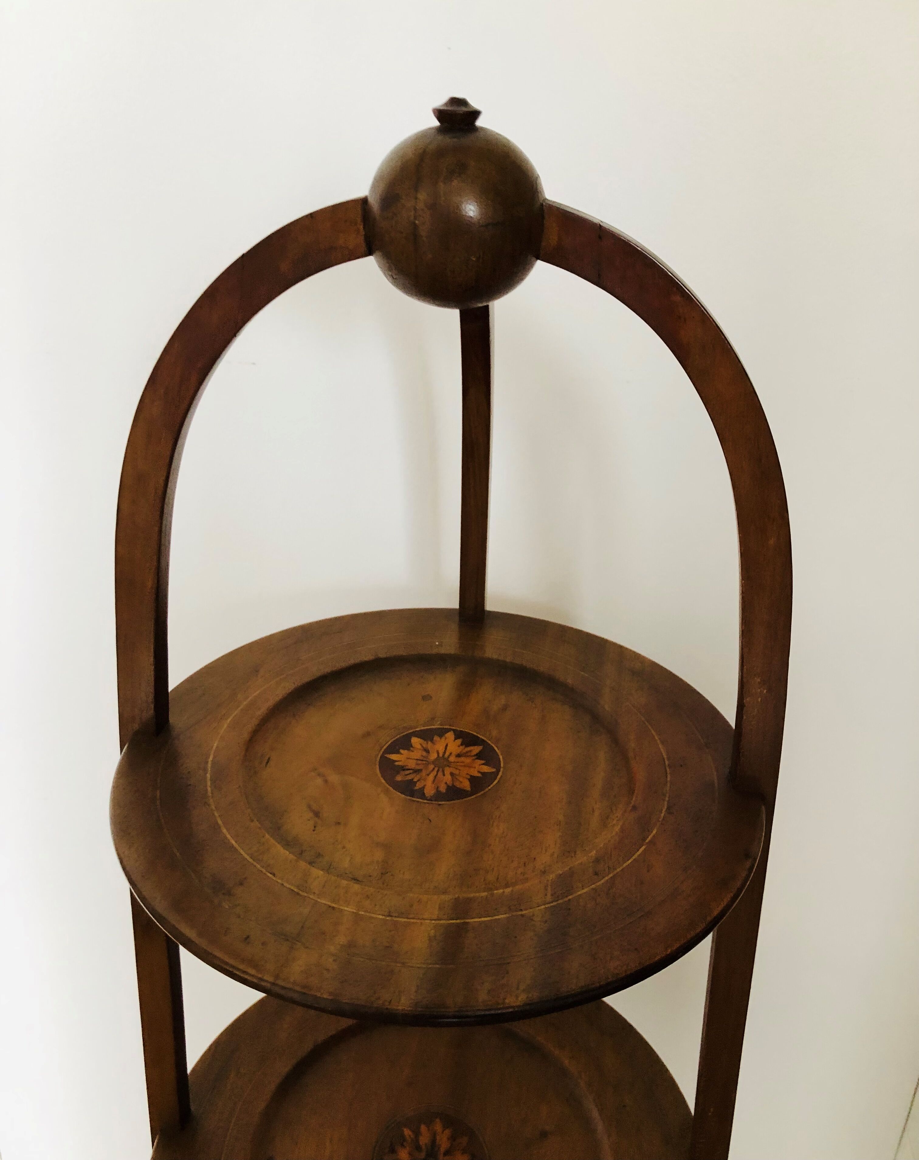 Wooden service with three trays