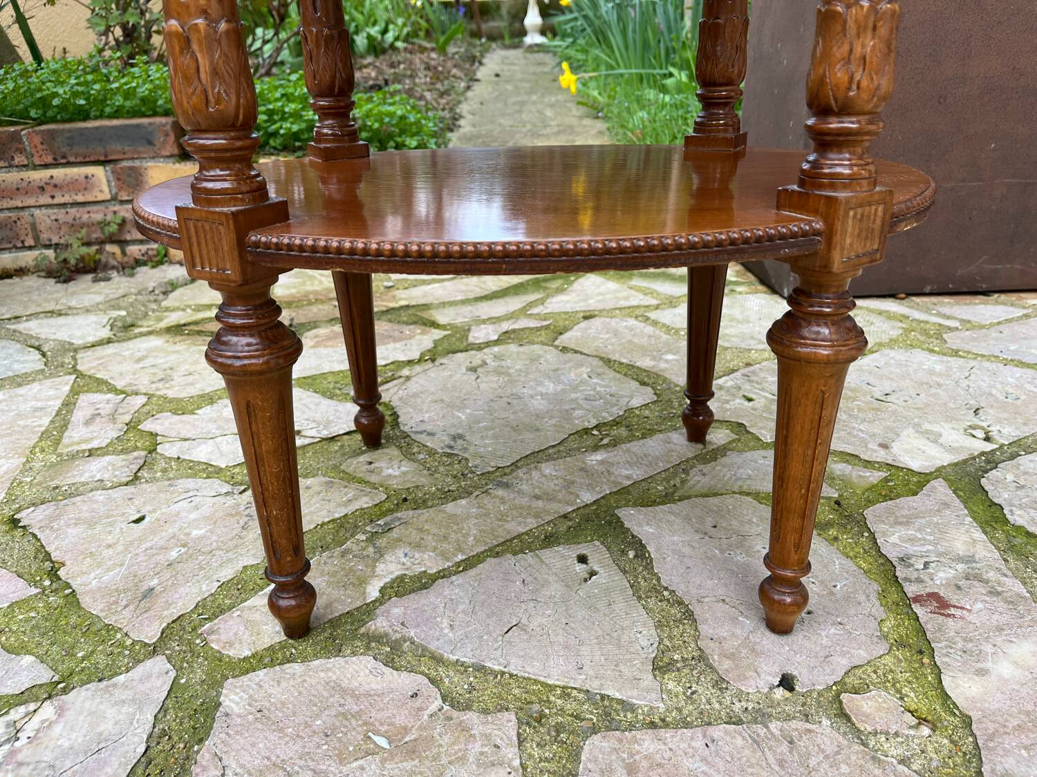 Small carved wooden table