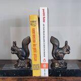 Squirrel bookends signed Tedo, Art Deco