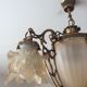 Old Art Deco style chandelier in bronze 4 fires