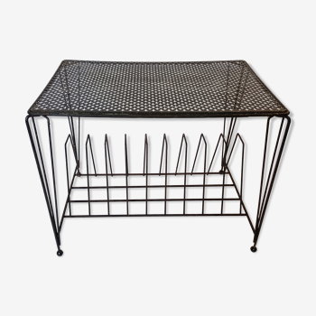 Coffee table 1960 perforated metal and vinyl holder
