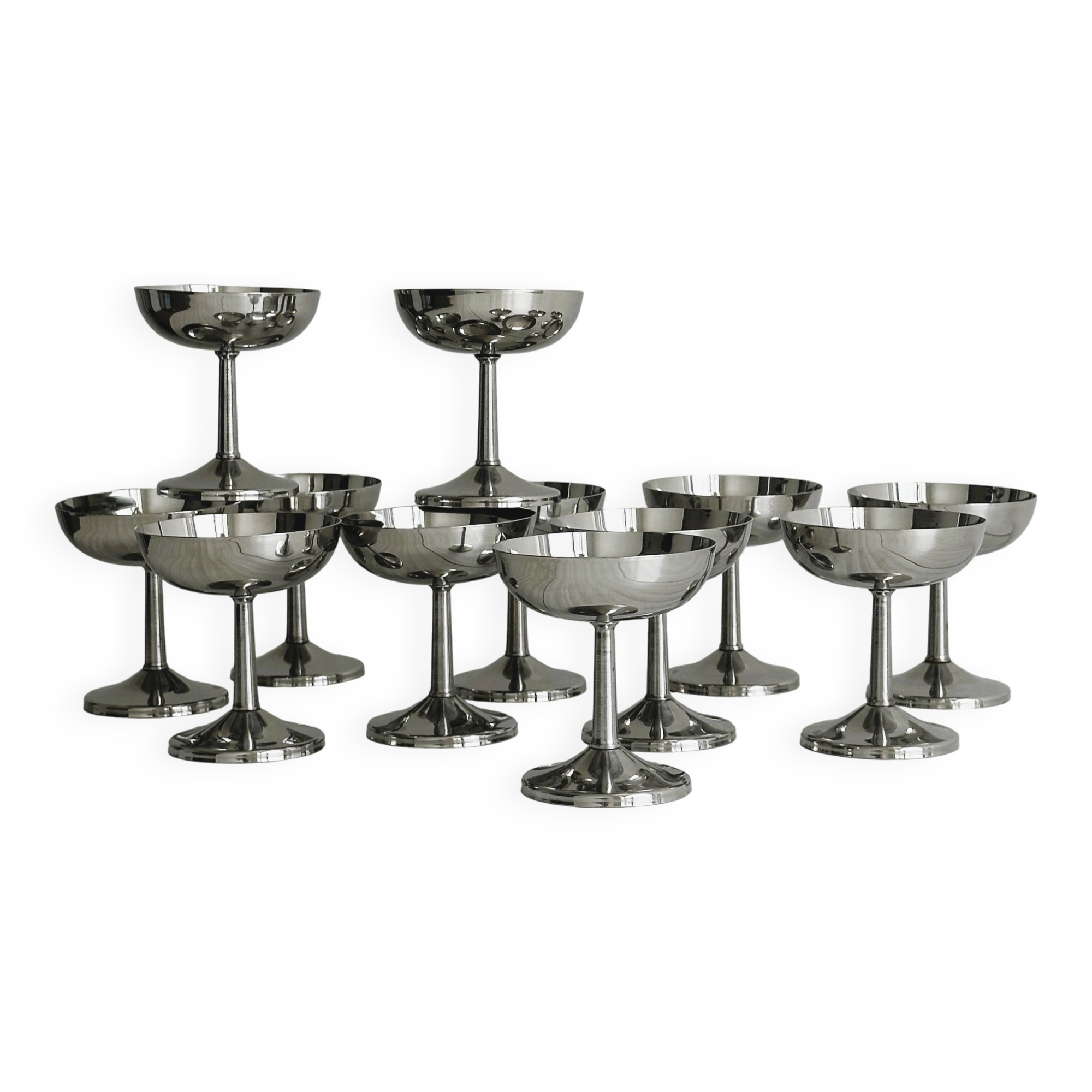 12 stainless steel cups